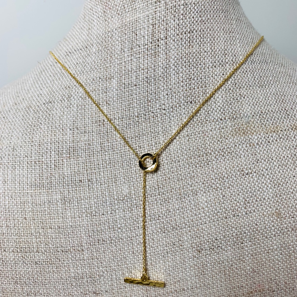 Dainty Gold Chain with Toggle & Loop Design - Picture 1 of 4